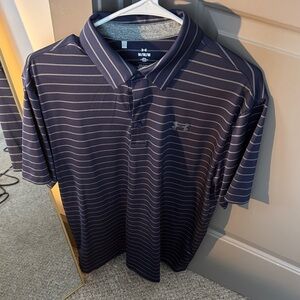 Under Armour Men's Dark Blue Striped Polo